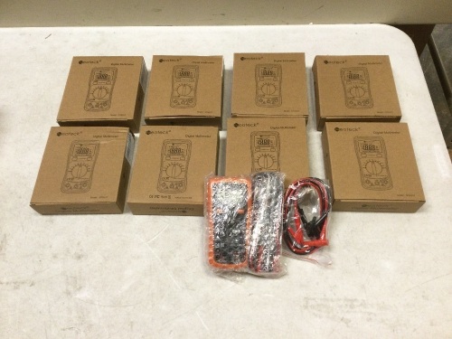 Lot of (8) New Neoteck Pocket Manual Ranging Digital Multimeter with 2 Test Leads Set - Lot 746