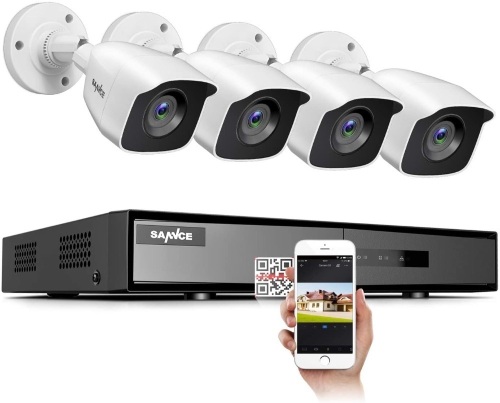 SANNCE 4CH Security Camera System HD 1080P Lite Video DVR Recorder with 4X HD 1920TVL 1080P Indoor Outdoor Weatherproof CCTV Cameras ,NO Hard Drive. NEW - Lot 815