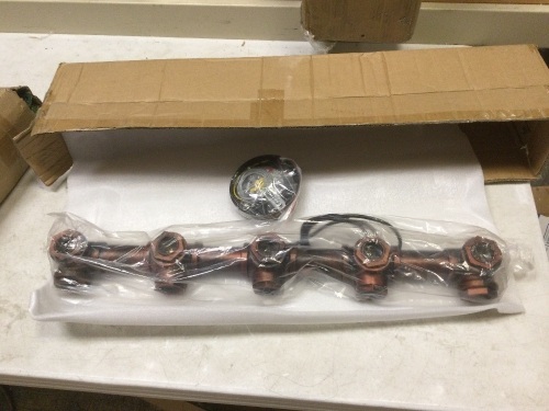 25" Industrial Pipe Style 10-Light Hanging Light Fixture. Appears New - Lot 883