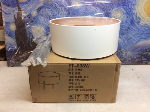 White 3 Legged Hollow Side Table - Appears New  - Lot 921