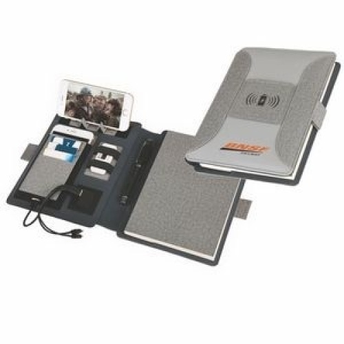 Lot of (2) Soft PU Wireless Phone Charging Travel Portfolio Organizers with Magnetic Closure - Appear New - Lot 930