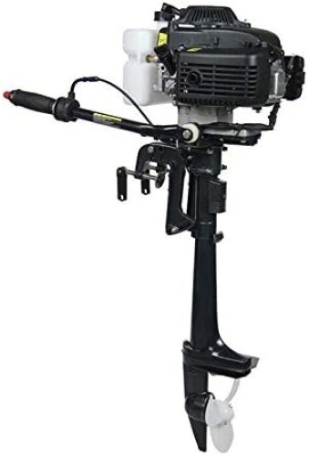 HANGKAI Outboard Motor,4 HP 4 Stroke 52CC Outboard Motor. New with Broken Skeg. SEE PICTURES.  - Lot 50