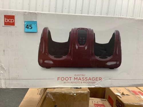 Therapeutic Foot Massager w/ High Intensity Rollers, Remote, 3 Modes - Lot 45