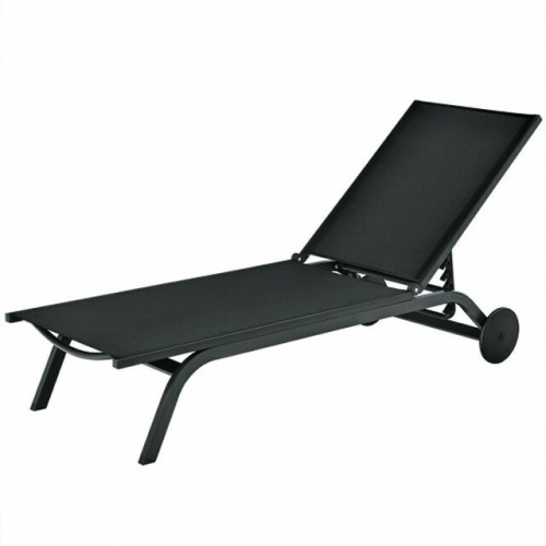 Aluminum Fabric Outdoor Patio Lounge Chair With Adjustable Reclining - Lot 168