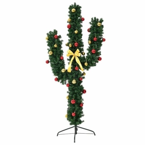 Artificial Cactus Christmas Tree W/ Lights And Ball - 7' - Lot 187