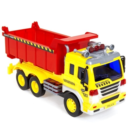 1/16 Scale Kids Push-and-Go Friction Powered Garbage Dump Truck Toy w/ Lights and Sounds - Lot 239