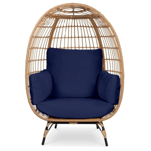 Wicker Egg Chair Oversized Indoor Outdoor Patio Lounger - Lot 291