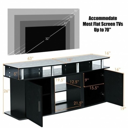63" TV Entertainment Console Center With 2 Cabinets - Lot 402