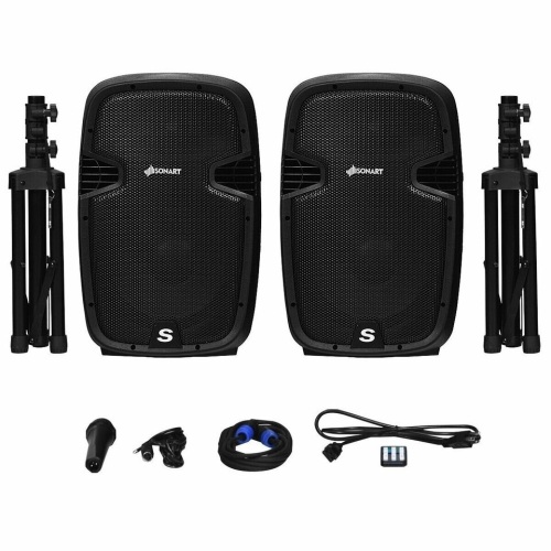 12" Dual 2-Way 1600 W Powered PA Speaker System - Lot 410
