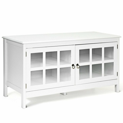50" Tv Stand Modern Wood Storage Console With 2 Doors - Lot 420