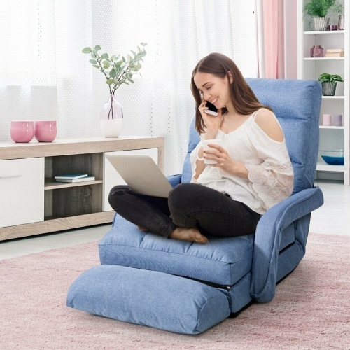 Folding Floor Massage Chair Lazy Sofa With Armrests Pillow - Lot 428