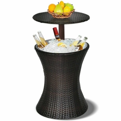 Adjustable Outdoor Patio Rattan Ice Cooler - Lot 431