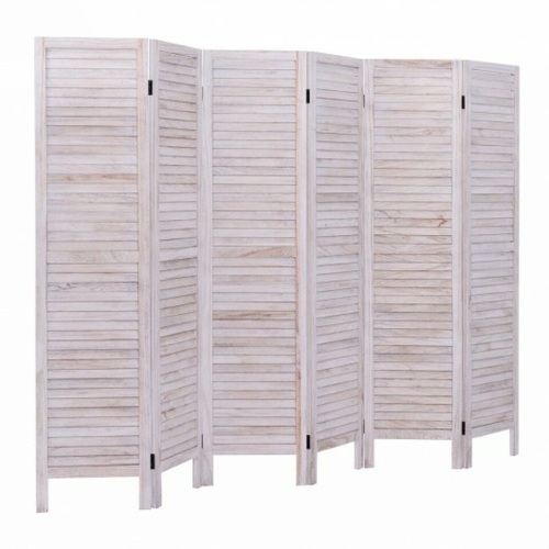 6 Panels Classic Venetian Wooden Slat Room Screen - Lot 448