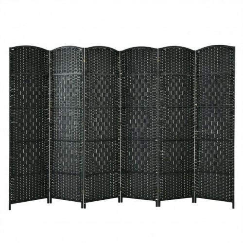 6.5Ft 6-Panel Weave Folding Fiber Room Divider Screen - Lot 471