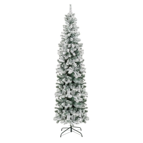 Snow Flocked Artificial Pencil Christmas Tree w/ Stand - 7.5ft - Lot 104