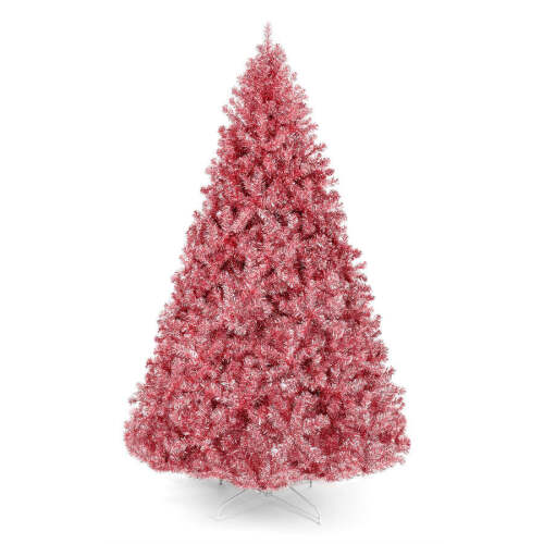 Pink Artificial Tinsel Christmas Tree w/ Foldable Stand - Lot 148