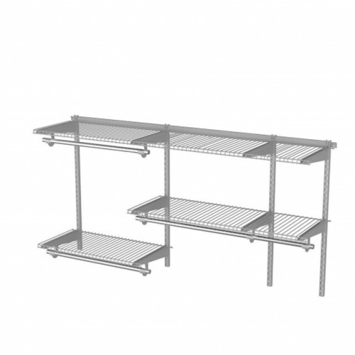Custom Closet Organizer Kit 3 To 5 Ft Wall-Mounted Closet System With Hang Rod - Lot 235