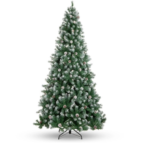 Pre-Decorated Christmas Tree w/ Pine Cones, Flocked Branch Tips - 6ft - Lot 254