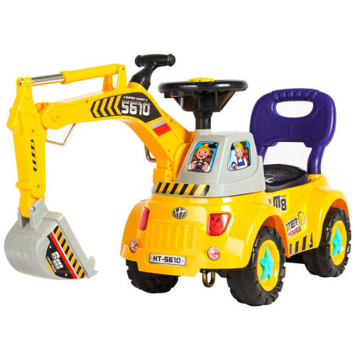 Kids Excavator Ride-On, Foot-to-Floor Construction Toy Truck w/ Garden Set - Lot 279