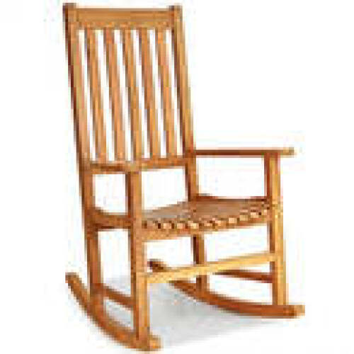 Indoor Outdoor Wooden High Back Rocking Chair - Lot 286