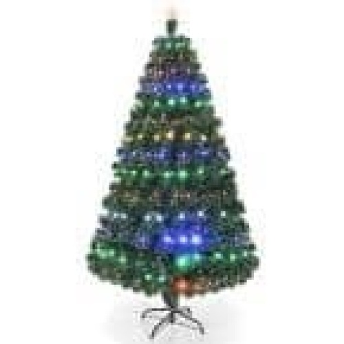 7 ft. Pre-Lit Artificial Christmas Tree Fiber Optic with Multi-Color LED Lights and Stand - Lot 295