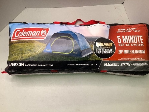 Coleman Dark Room Skydome Tent, 8'x7'x4'x8", Appears New - Lot 259