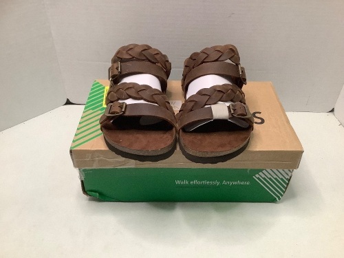 White Mountain FootBeds, Brown Leather, Womens Size 6, Damaged Box, Appears New - Lot 343Y