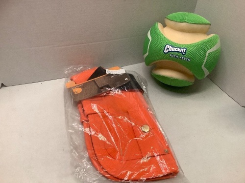 Lot of (2) Dog Supplies, Carhartt Chore Coat, Small, Chuckit Fetch Ball, Ecommerce Return - Lot 403