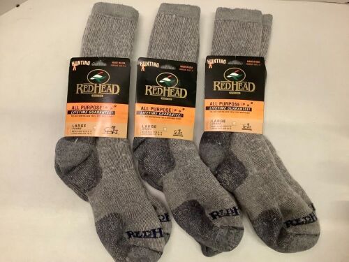 Lot of (3) Red Head Socks, Large, Appears New - Lot 523