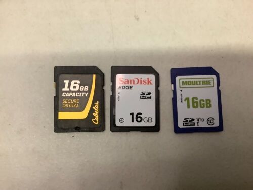 Lot of (3) 16GB SD Card, Ecommerce Return - Lot 559
