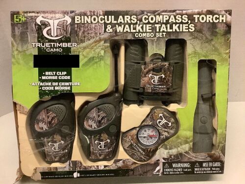 Binoculars, Compass, Torch & Walki Talkie Combo Set, Ecommerce Return - Lot 573