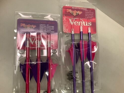 Lot of (2) Packs of High Performace Youth Arrows, Some Feathers Damaged, One arrow has crack in bottom, Ecommerce Return - Lot 574