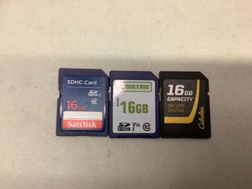 Lot of (3) 16 GB SD Cards, Ecommerce Return - Lot 575