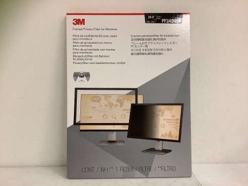 3M Framed Privacy Filter for Monitors, 24", New - Lot 22