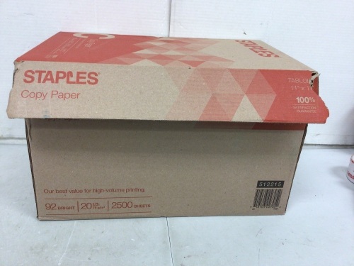 Box of Staples 11x17 Copy Paper, E-Commerce Return - Lot 64