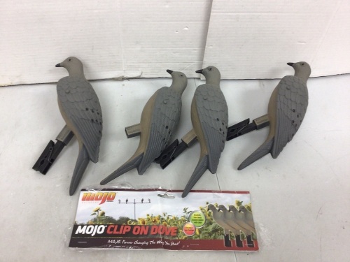 Set of 4 Dove Clip on Decoys, 1 is Missing a Clip, E-Commerce Return - Lot 348