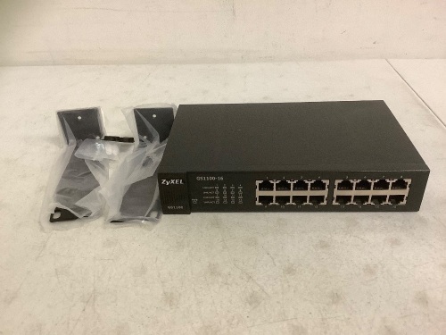 ZyXEL Unmanaged Ethernet Switch 16 Port, No Cord, Untested, E-Commerce Return - Lot 370