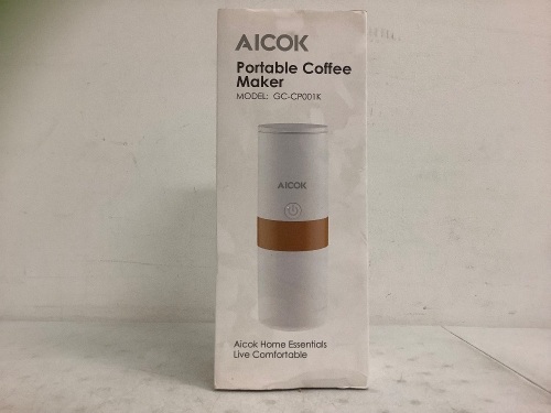 Aicok Portable Cofee Maker, Powers Up, Appears New, - Lot 446