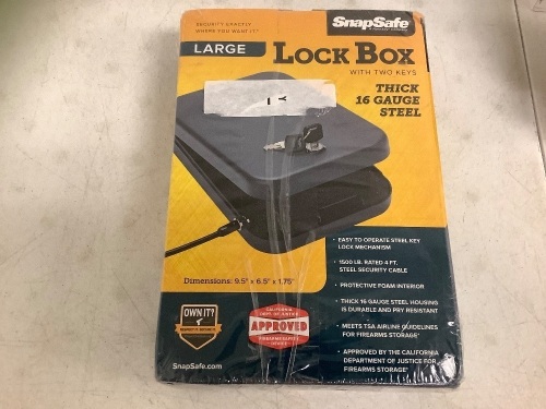 SnapSafe Lock Box Large, Appears New - Lot 454