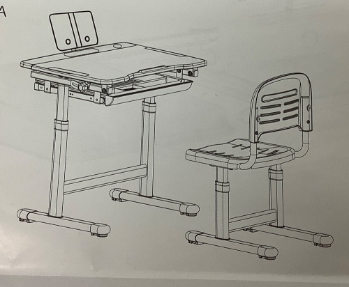 Children's Healthy Desk & Chair, Appears New, Blue/White - Lot 848