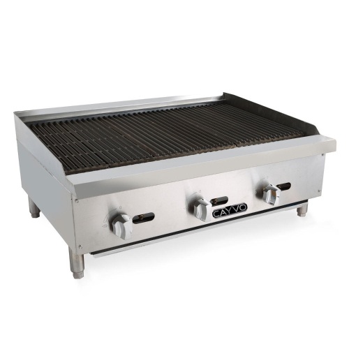 Cavyo 36" Stainless Steel Gas Rock Char-Broiler, Liquid Propane  - Lot 15