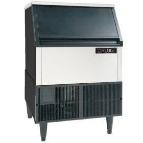 DRUXE 260-Pound Freestanding Icemaker, Stainless Steel Front with Black Exterior Sides. Appears New - Lot 37