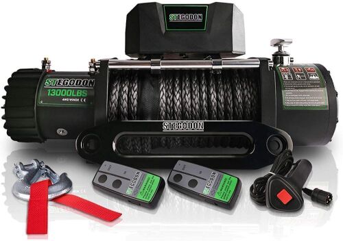 STEGODON Electric Winch 13000LBS 12V Synthetic Rope  - Lot 61