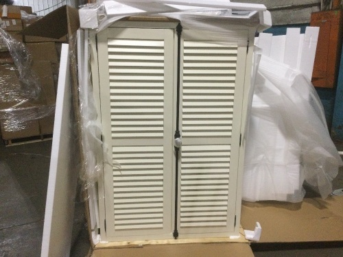 Shutter Style 2-Door Wardrobe with Single Drawer Base. New Blemish - Lot 80