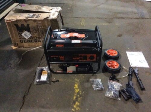 WEN 56475 4750-Watt Portable Generator with Electric Start and Wheel Kit - Broken Motor Mount & Choke Lever - Lot 90