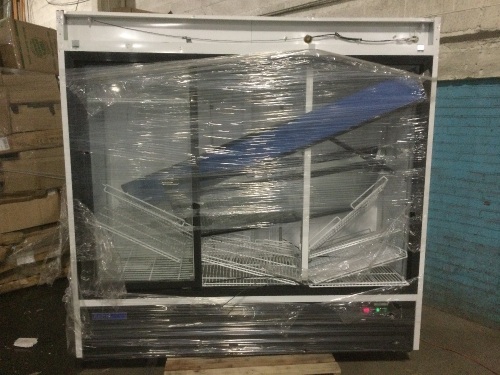 Aegis Scientific 2-R-72-SG General Purpose 72 cu.ft. 3 Sliding Door Refrigerator. Powers Up, Blows Cold Air. Doors Need Fixed - Lot 111