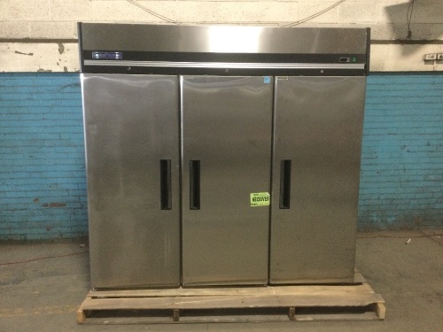Central Exclusive 69K-036 Reach-In Freezer - 3 Doors, 72 Cu. Ft., 81"W. Untested. Unable to Test - Lot 124