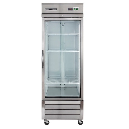 Maxx Cold MXCR-23GDHC 26.8" Single Glass Door Reach-In Refrigerator, Bottom Mount. New Defect for Repair. Does Not Get Cold - Lot 141