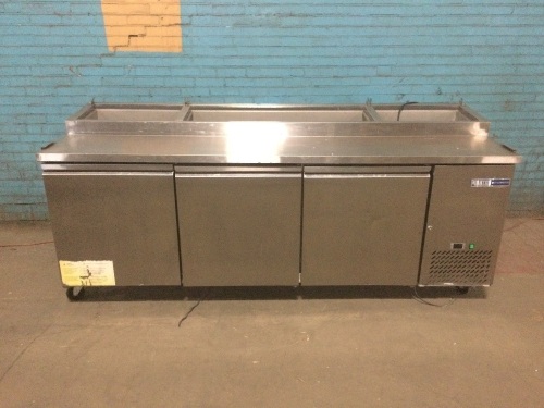Kratos Refrigeration 69K-762 94"W Pizza Prep Table, 12 Pan Capacity. Used, Powers Up and Blows some Cold Air. Not Tested Thoroughly - Lot 147