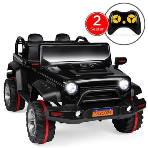 12V Ride On Truck, Battery Powered Toy Car w/ Spring Suspension, Remote Control, 3 Speeds, LED Lights, Bluetooth - Lot 155